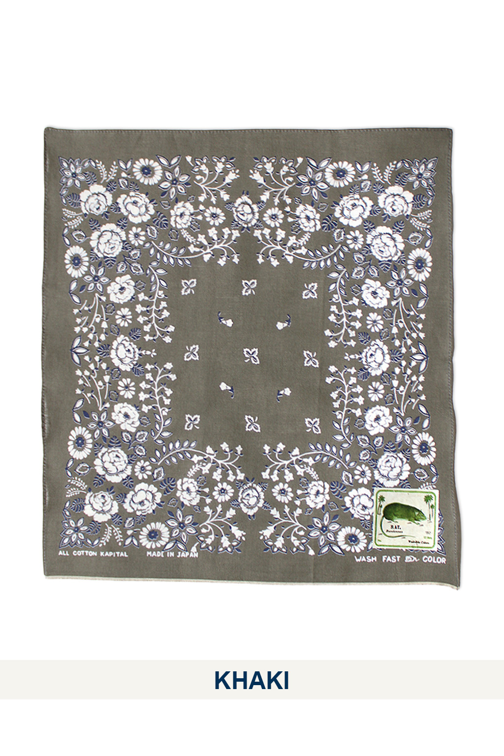 Kapital - Fastcolor Selvedge Bandanna (CHURCHILL GARDEN) 15x15