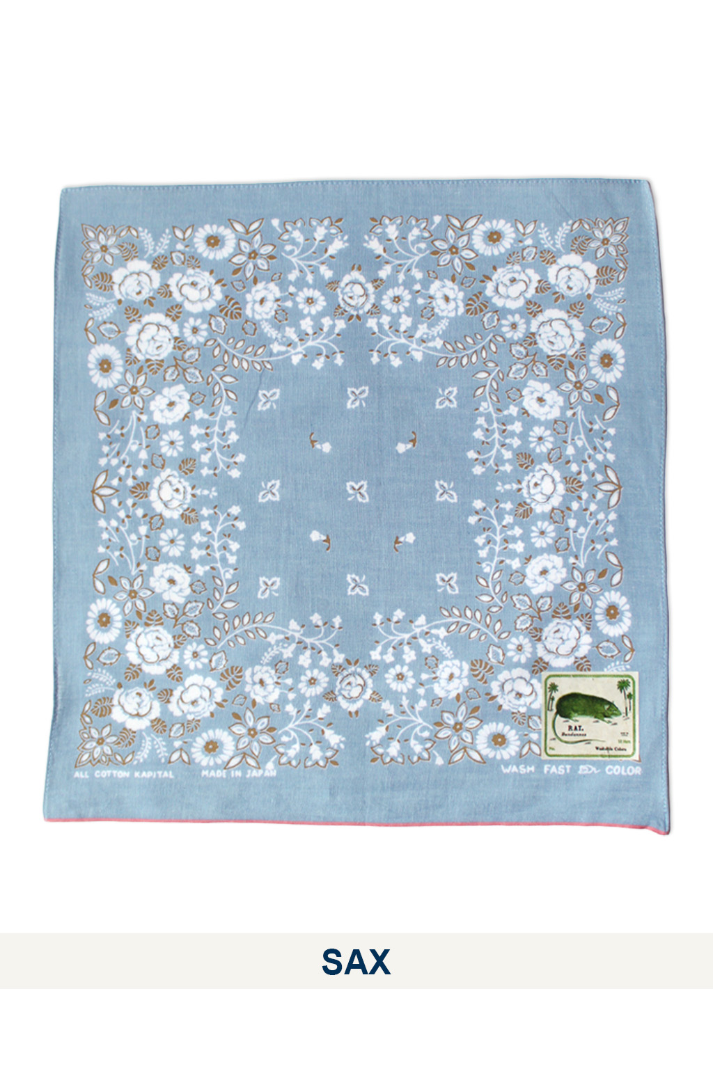 Kapital - Fastcolor Selvedge Bandanna (CHURCHILL GARDEN) 15x15