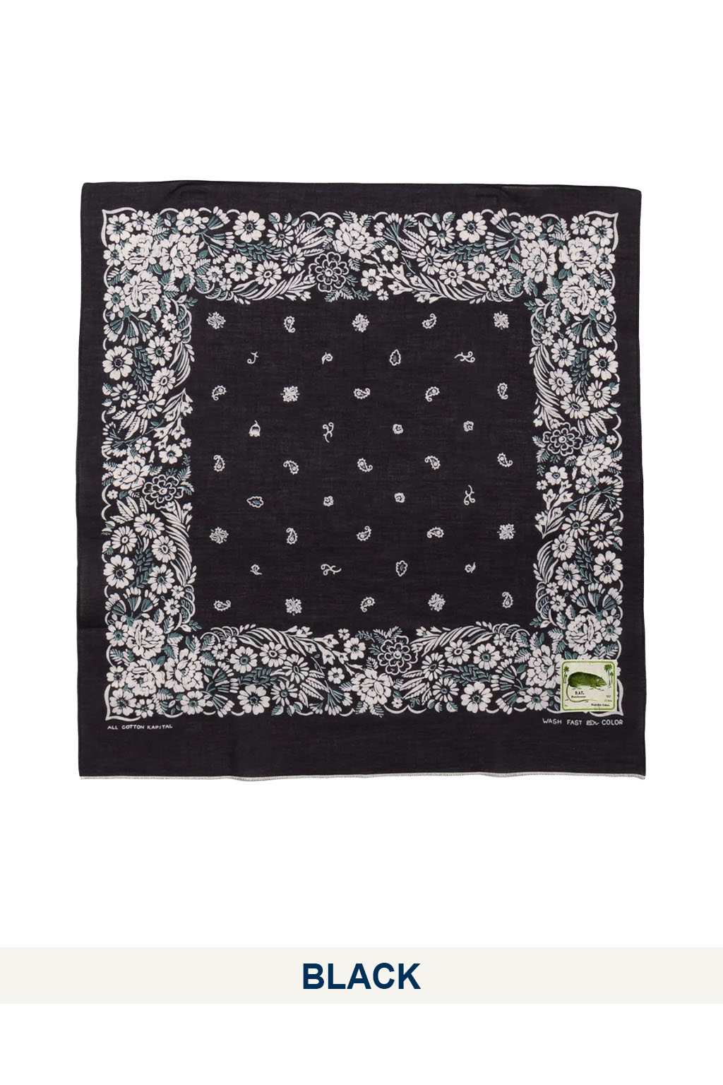 Kapital - Fastcolor Selvedge Bandanna (CHURCHILL GARDEN) - 5 Color Choices