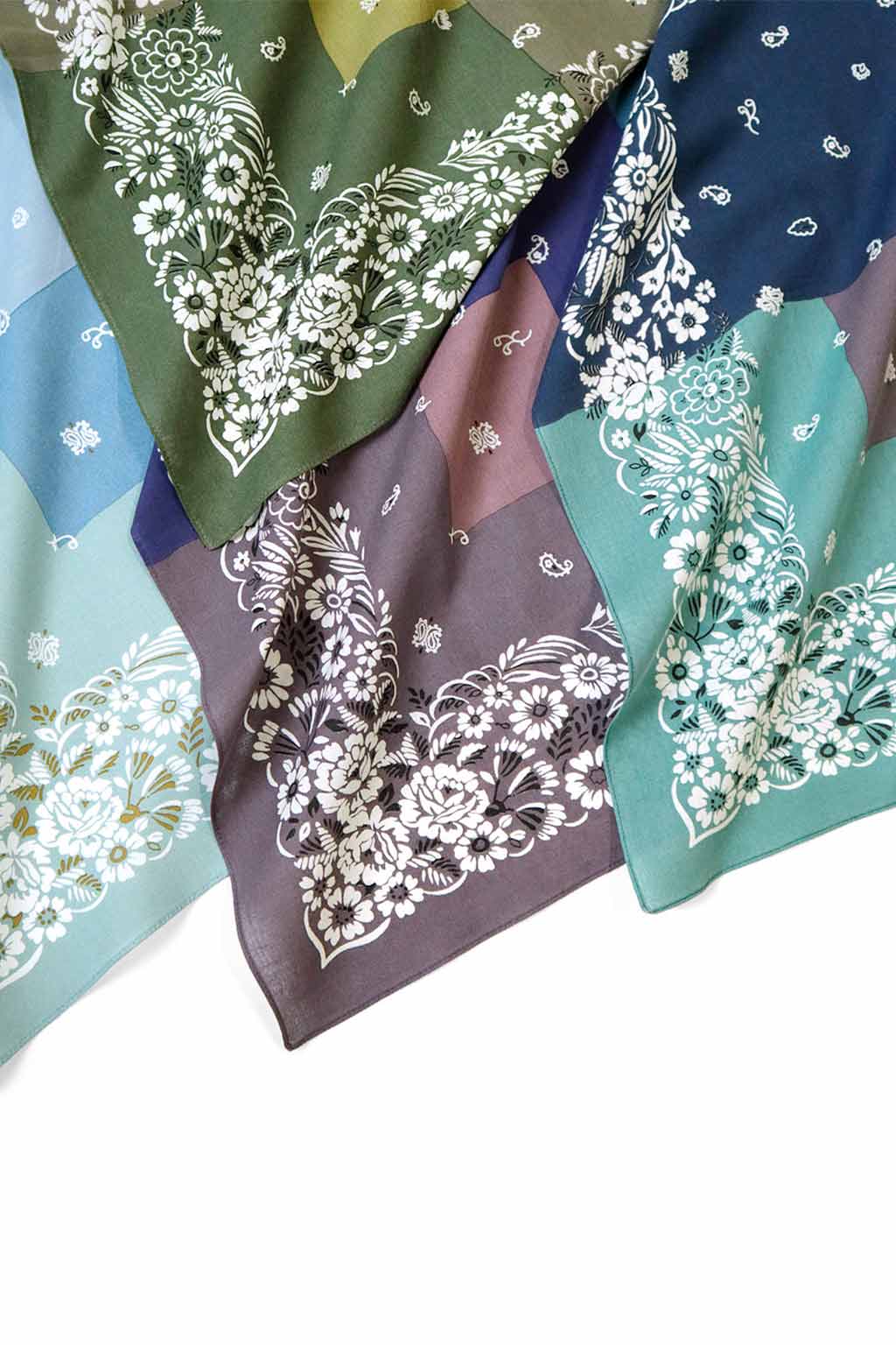 Kapital - Fastcolor Selvedge Bandana (GARDEN Patchwork) - 4 Colors