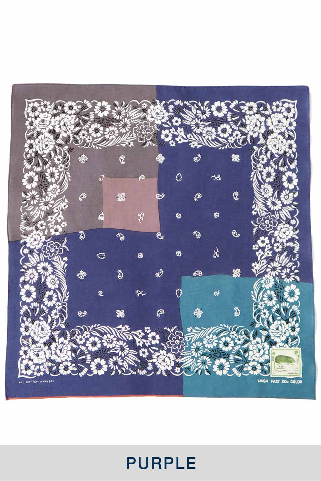 Kapital - Fastcolor Selvedge Bandana (GARDEN Patchwork) - 4 Colors