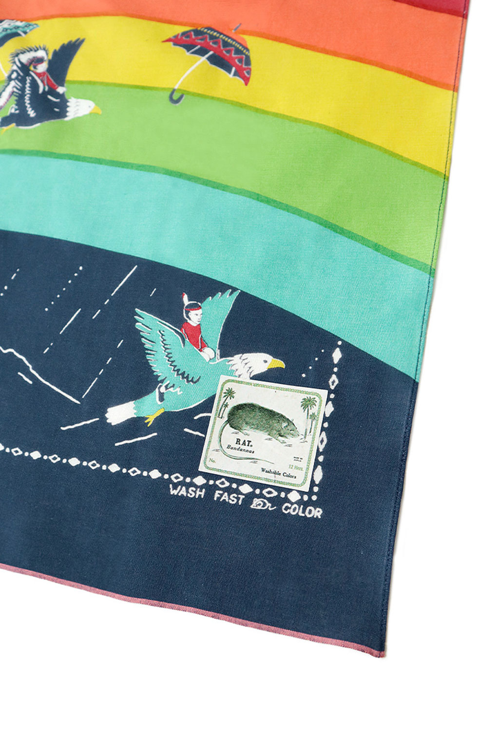 Kapital Fastcolor Selvedge Bandana (RAINBOW & BIRDS) - 3 Colour Choices