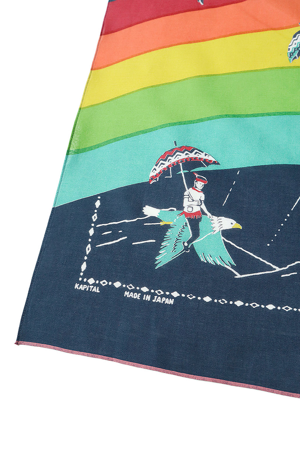 Kapital Fastcolor Selvedge Bandana (RAINBOW & BIRDS) - 3 Colour Choices