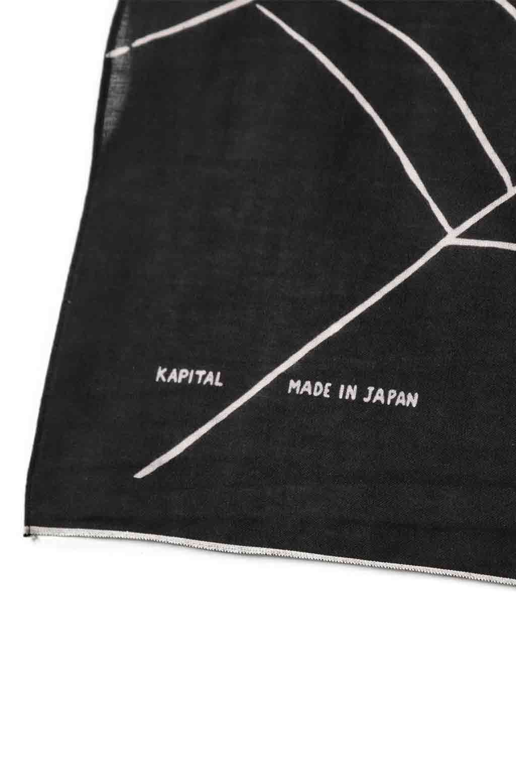 Kapital - Fastcolor Selvedge Bandanna - SPIDER PECKISH RAINBOWY - Black