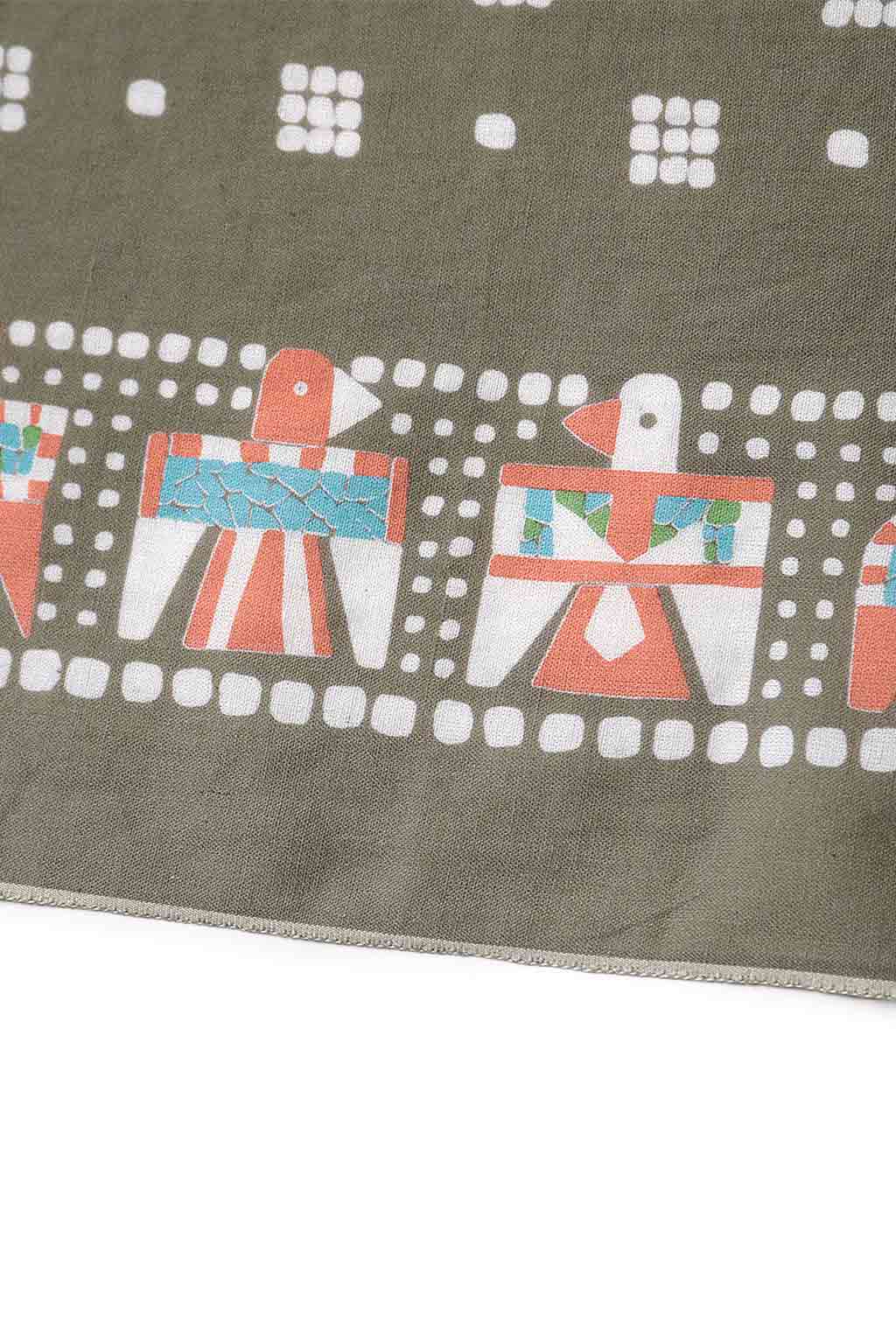 Kapital Fastcolor Selvedge Bandana - Thunderbird - Khaki