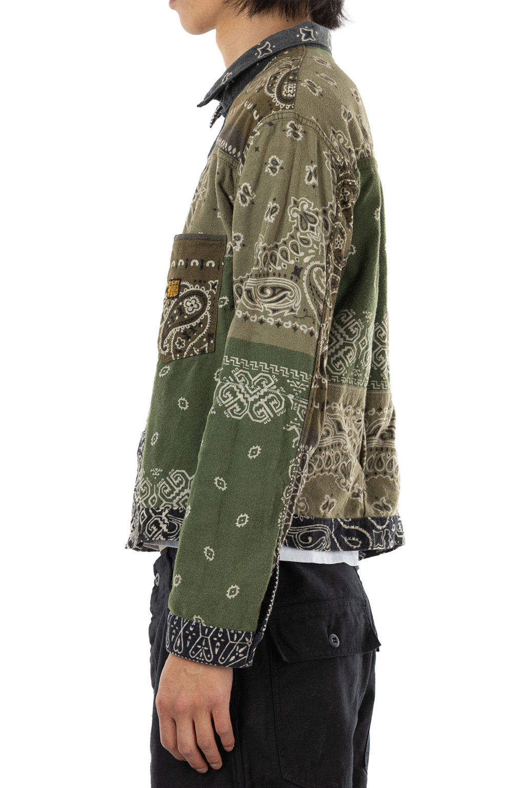 Kapital Flannel Reversible Bandana 1st JKT - Black x Khaki