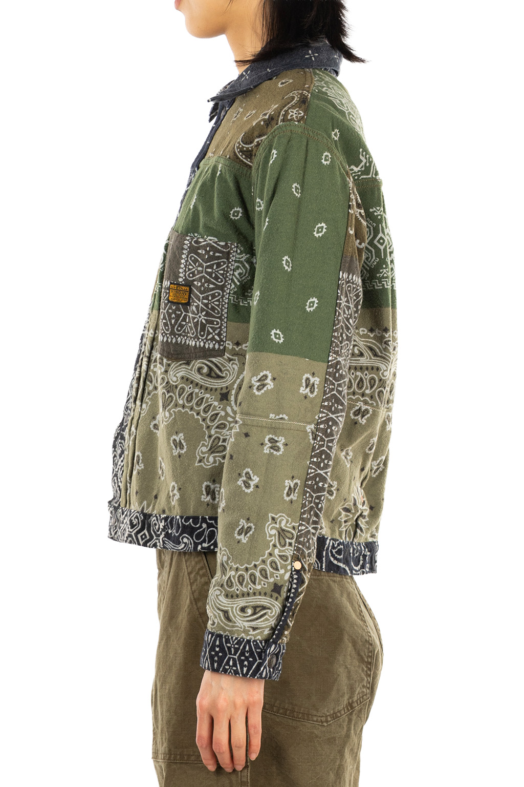 Kapital Flannel Reversible Bandana 1st JKT - Black x Khaki