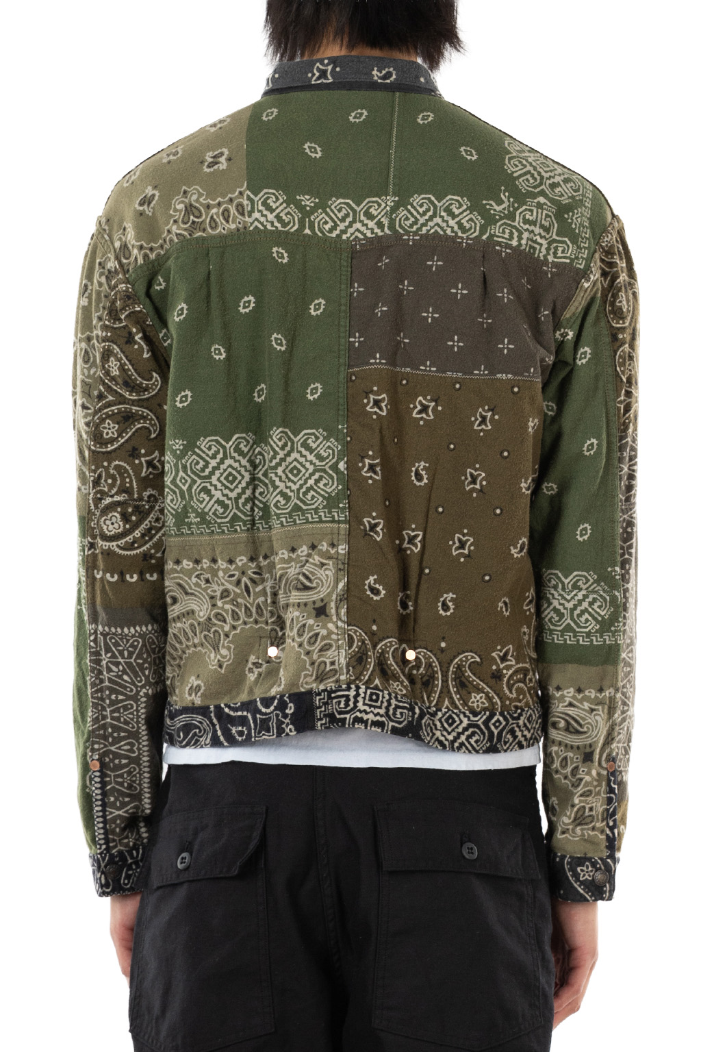 Kapital Flannel Reversible Bandana 1st JKT - Black x Khaki