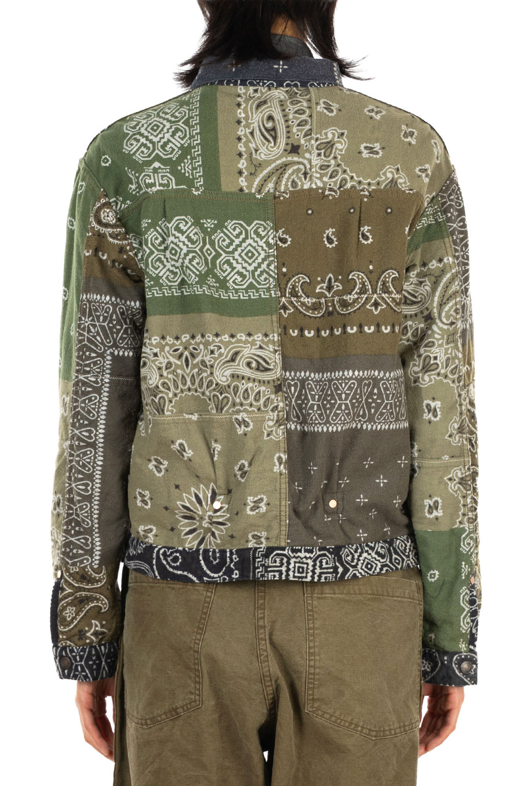 Kapital Flannel Reversible Bandana 1st JKT - Black x Khaki