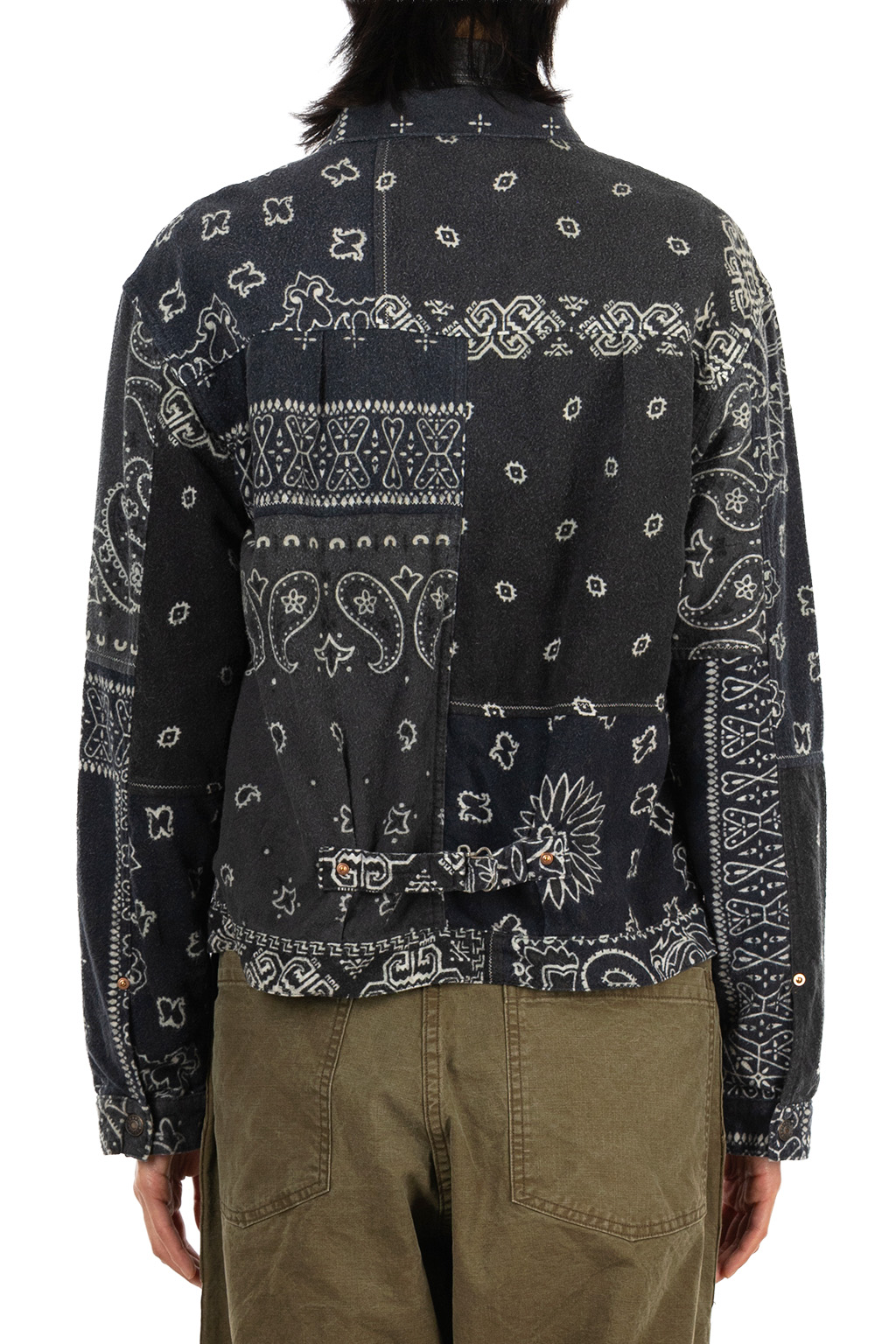 Kapital Flannel Reversible Bandana 1st JKT - Black x Khaki