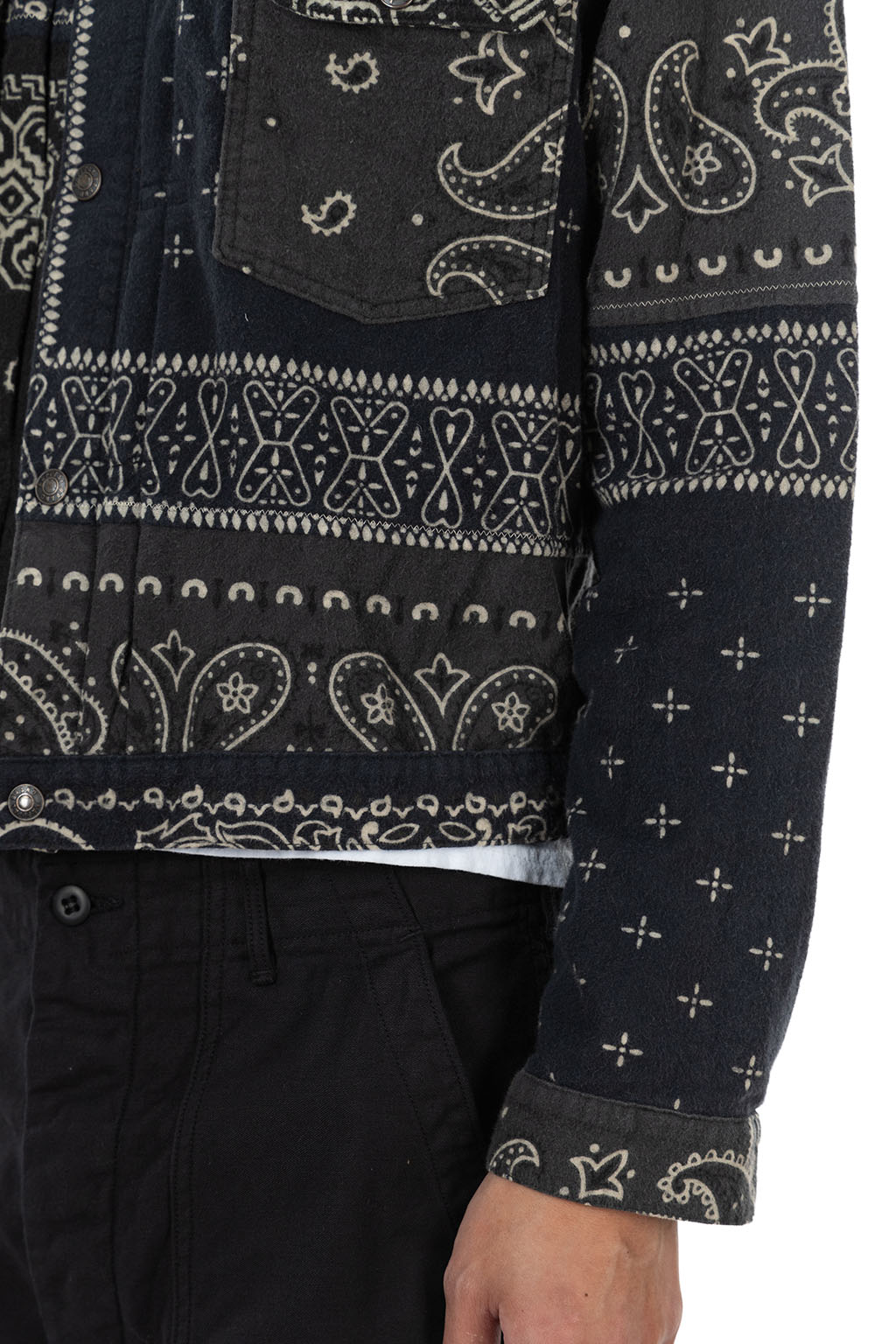 Kapital Flannel Reversible Bandana 1st JKT - Black x Khaki
