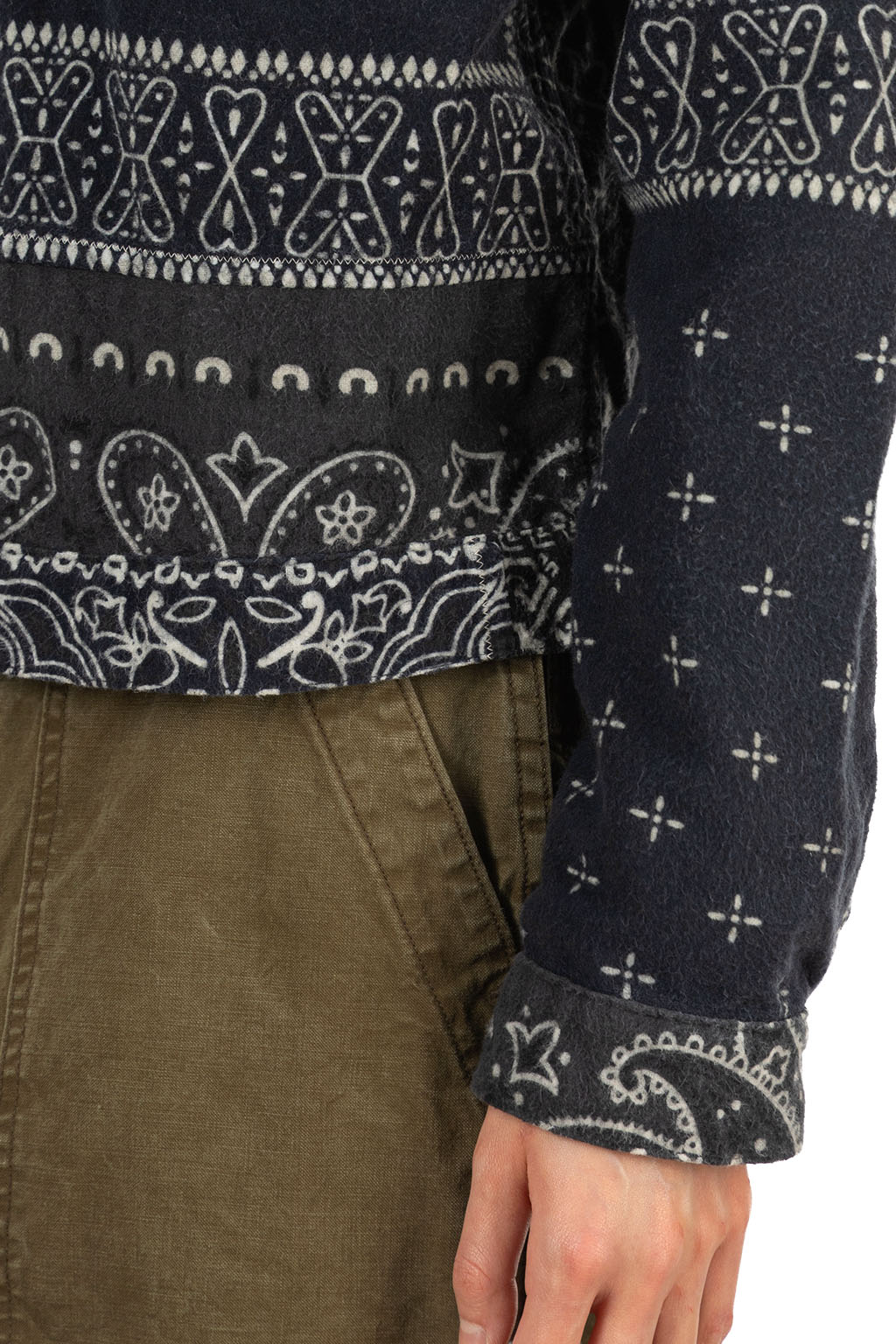 Kapital Flannel Reversible Bandana 1st JKT - Black x Khaki