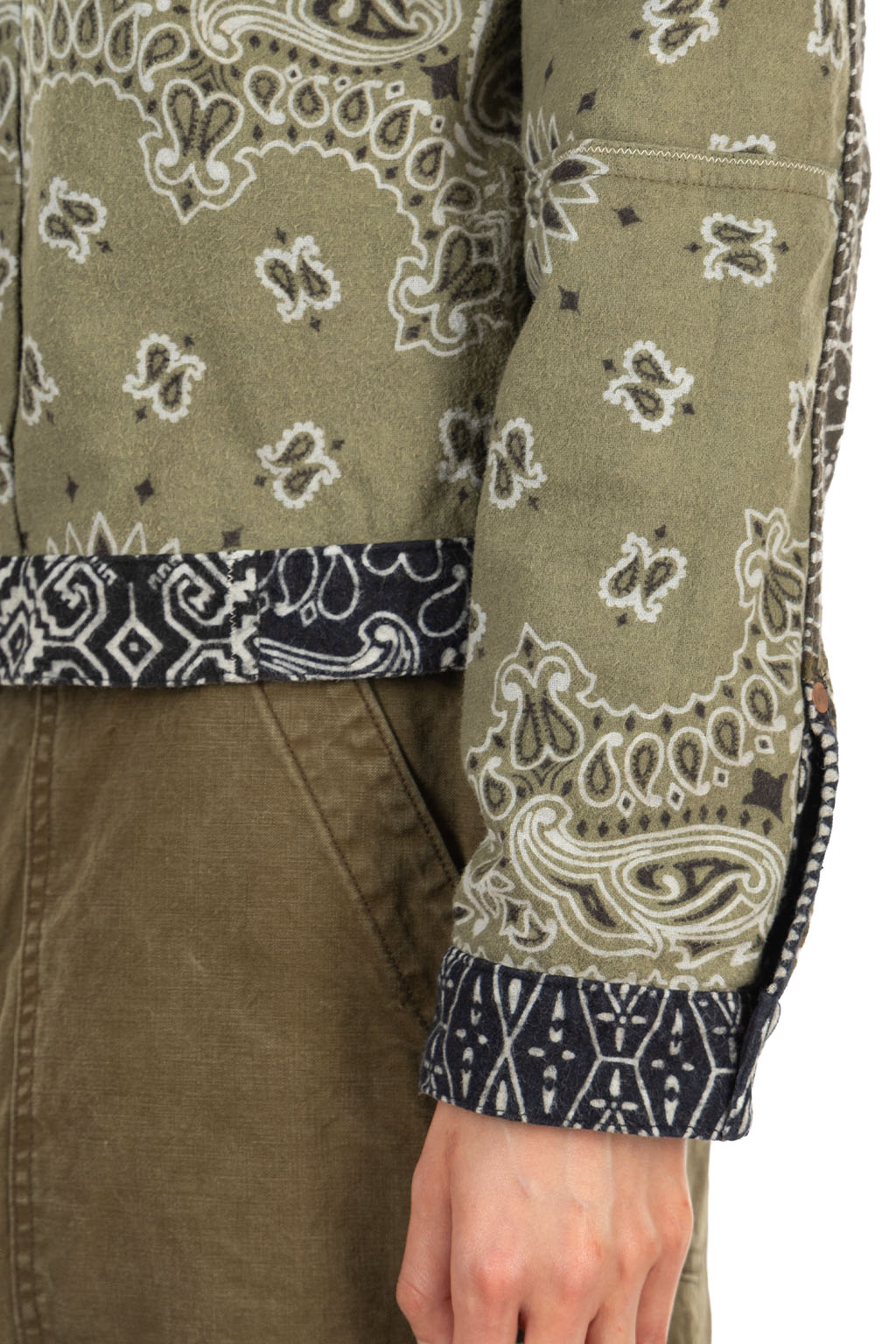 Kapital Flannel Reversible Bandana 1st JKT - Black x Khaki