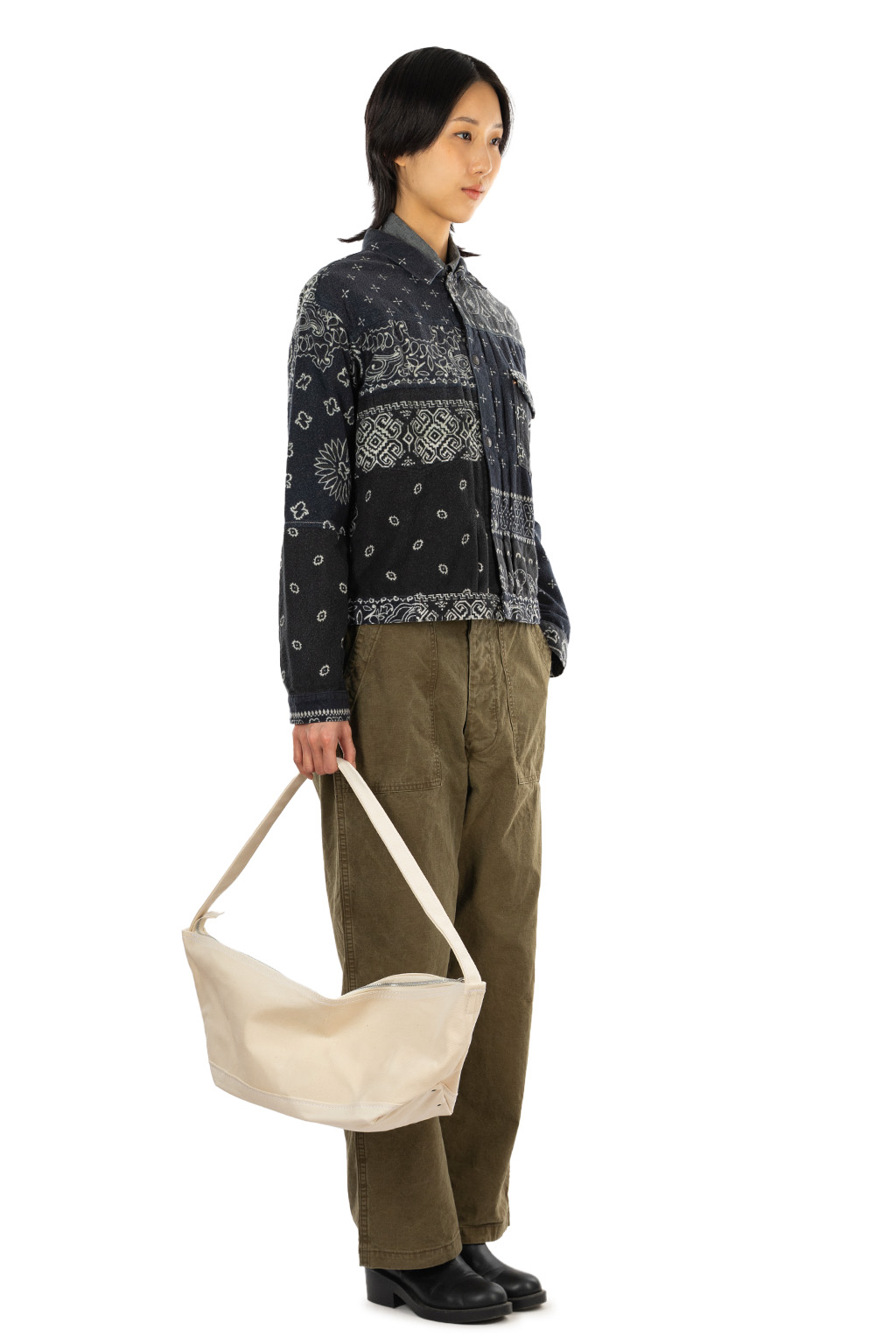 Kapital Flannel Reversible Bandana 1st JKT - Black x Khaki