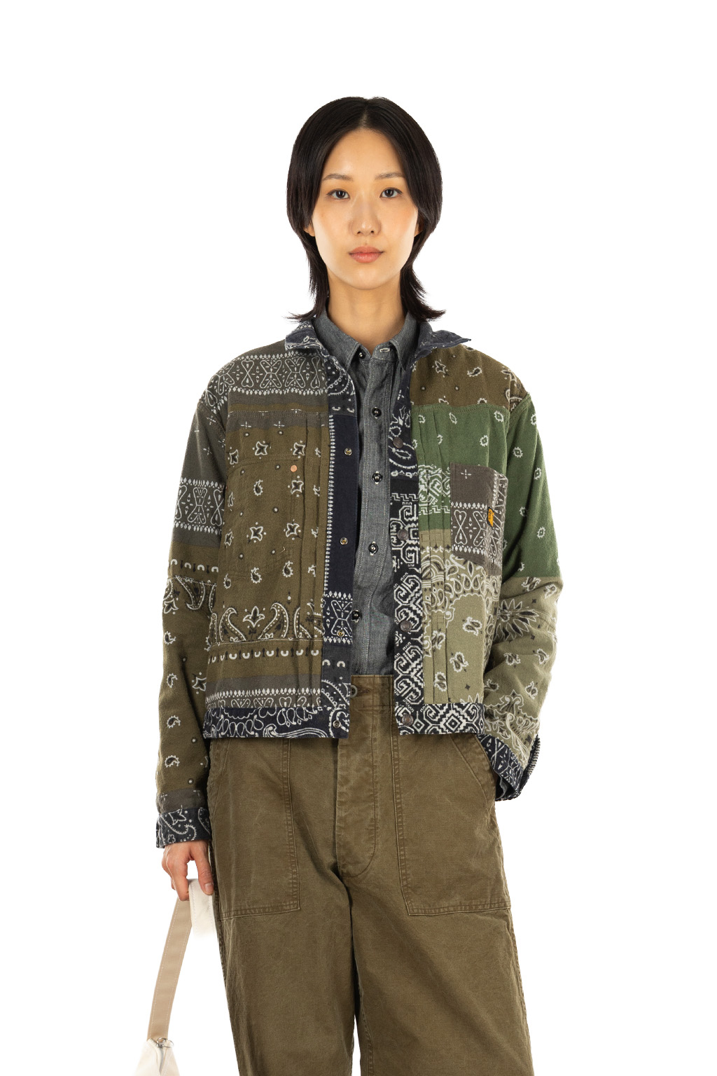 Kapital Flannel Reversible Bandana 1st JKT - Black x Khaki
