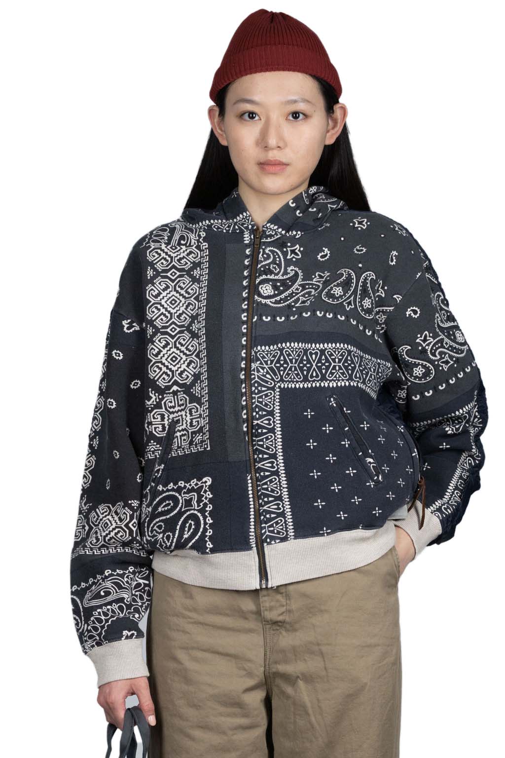 Kapital Fleece Knit BANDANA BIVOUAC Hooded Blouson