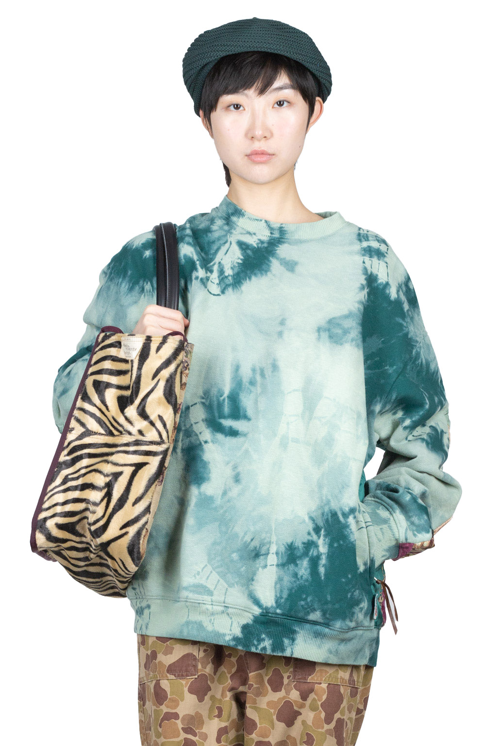 Kapital Fleece Knit BIVOUAC BIG SWT (Virgin Mary Ashbury Dyed)