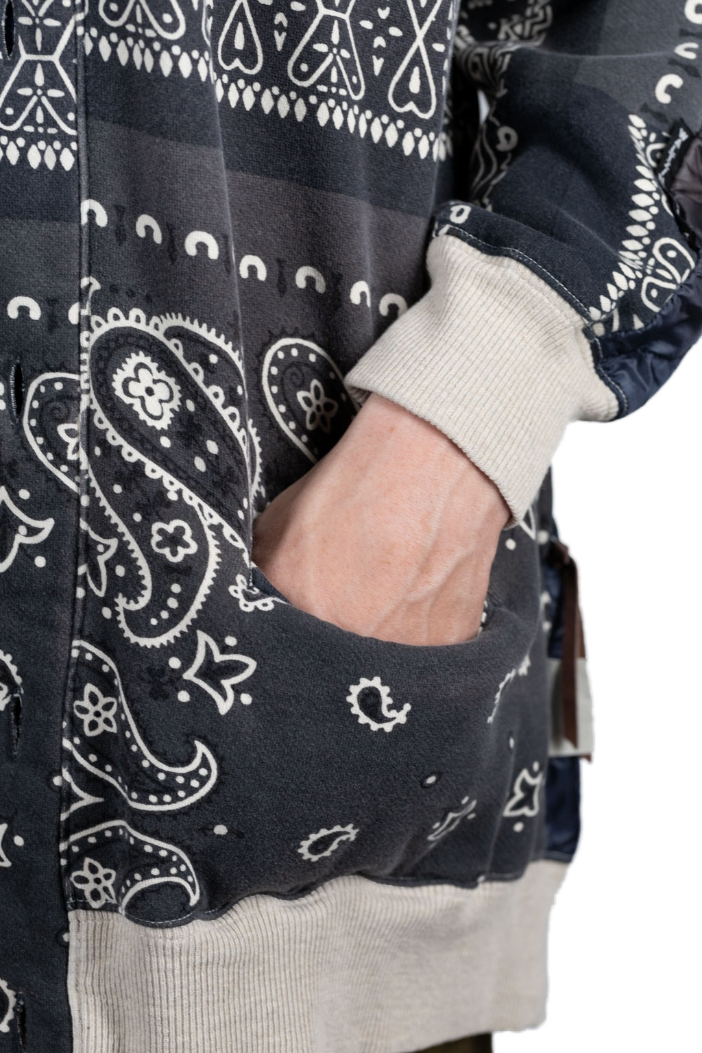 Kapital Fleecy Knit Bandana BIVOUAC Cardigan - Black