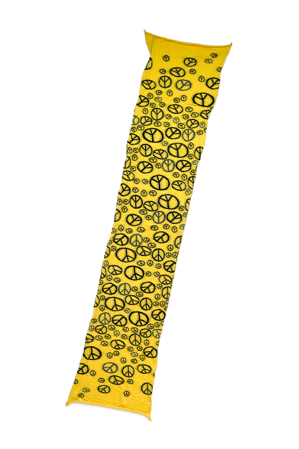 Kapital Fulling Wool HAPPY Scarf PEACE  - Yellow