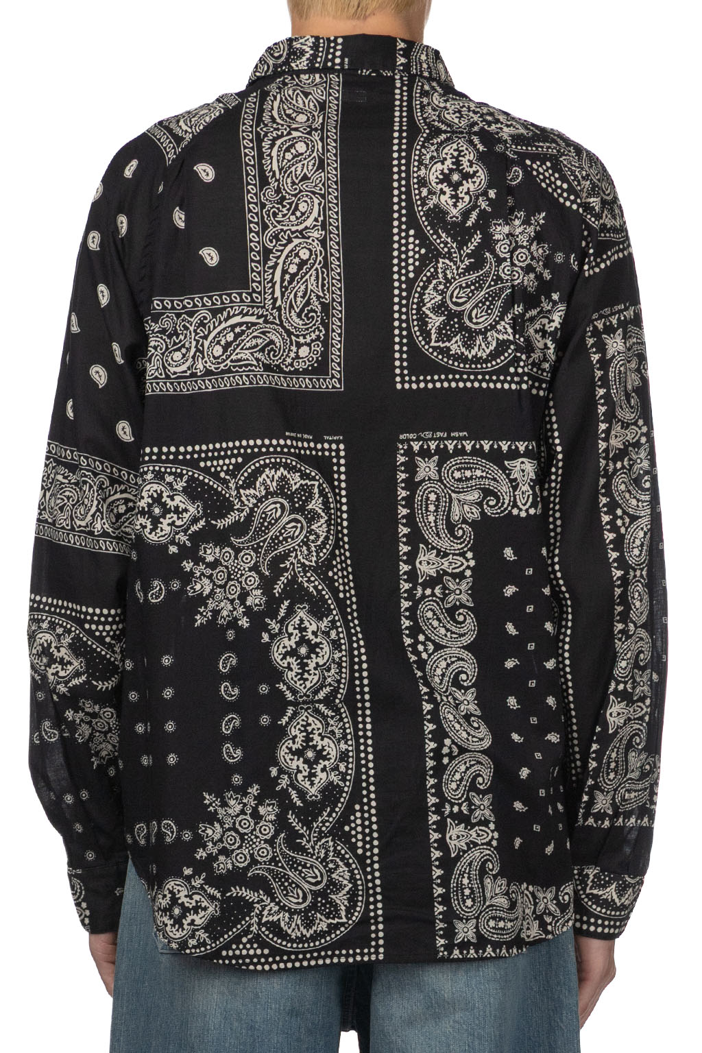 Kapital - Gauze RAT BRAND Bandana Patchwork Laglan Shirt - Black