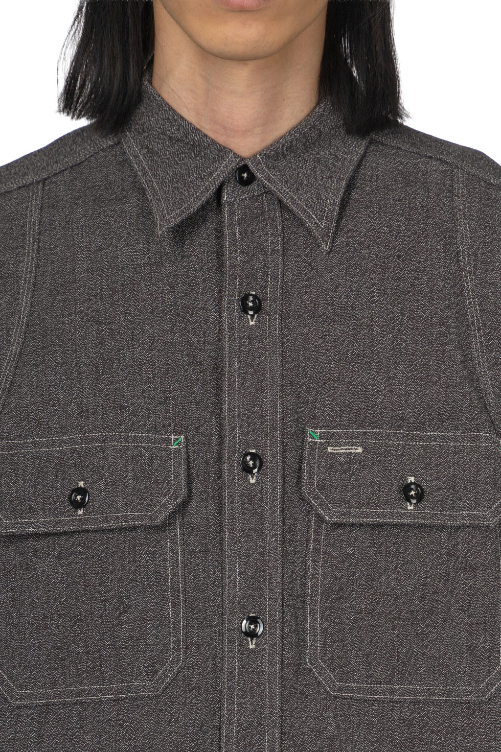 Kapital - Grandrelle 2TONES BONE PATCH Ventilator Workshirt - Charcoal