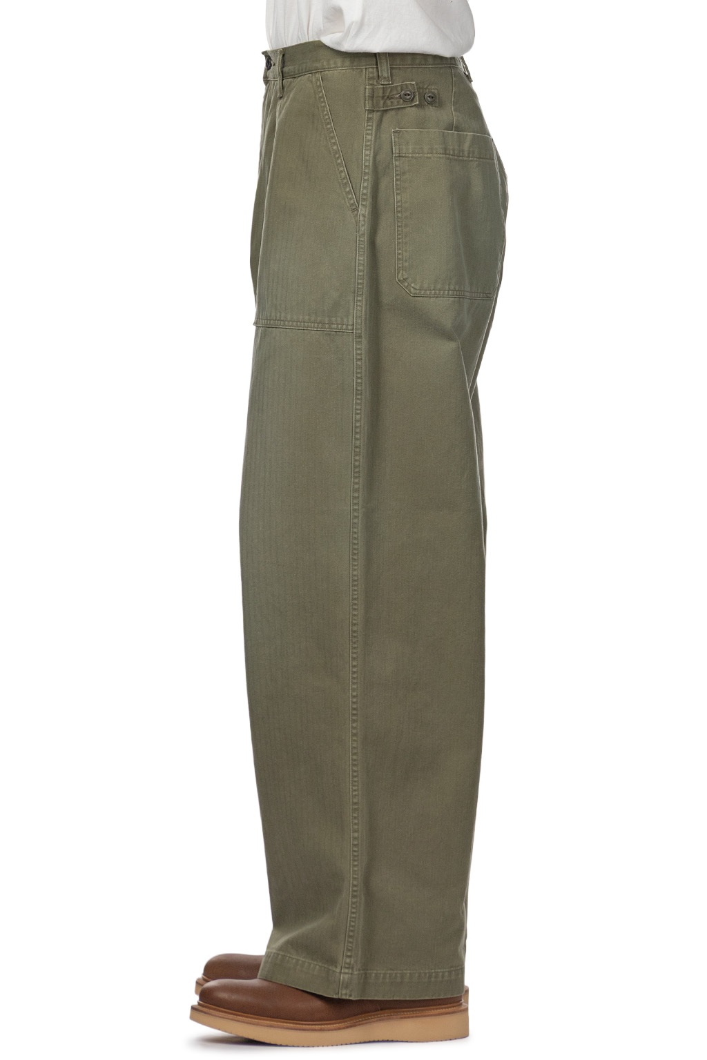 Kapital - Herringbone FATIGUE Baggy Pants - Khaki