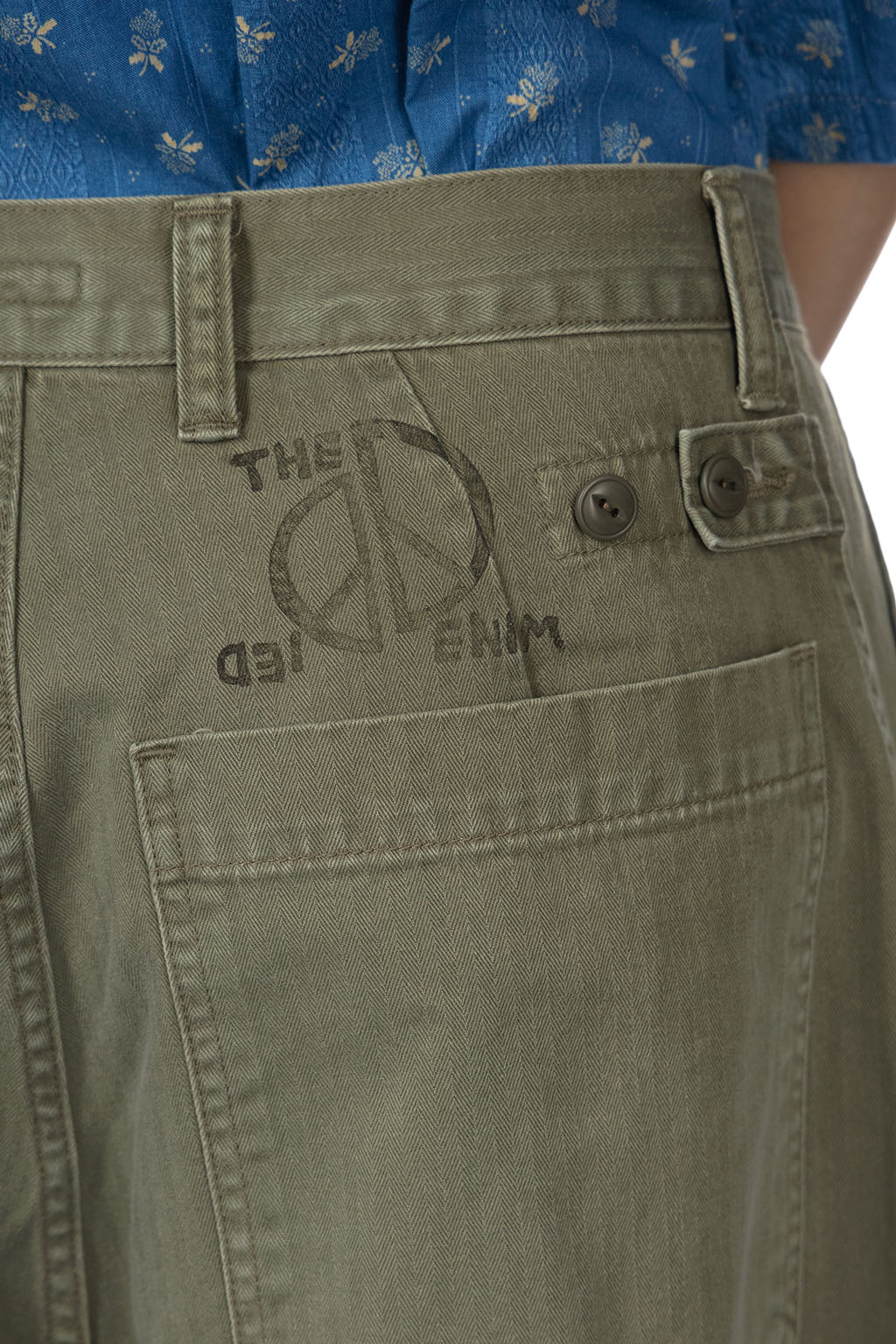 Kapital - Herringbone FATIGUE Baggy Pants - Khaki