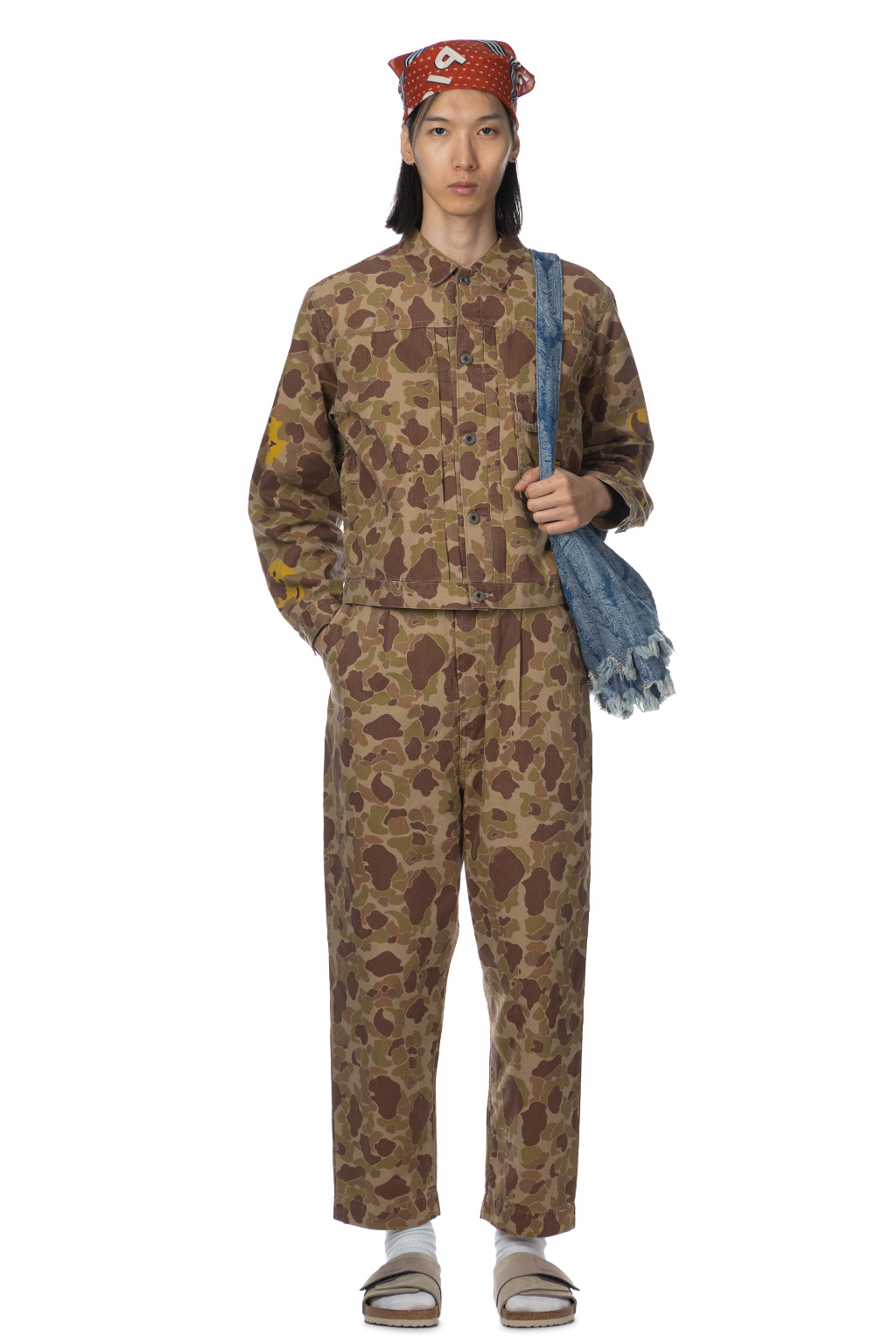 Kapital Herringbong HAPPY PEEK-A-BOO Camo NIME Pants