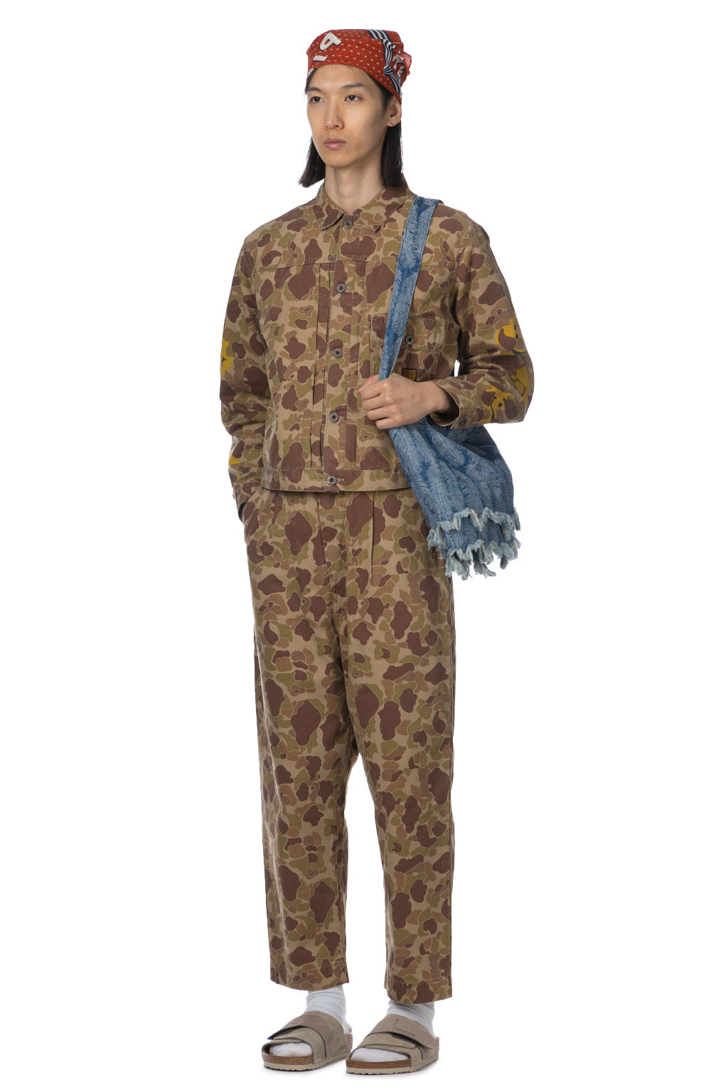 Kapital Herringbong HAPPY PEEK-A-BOO Camo NIME Pants