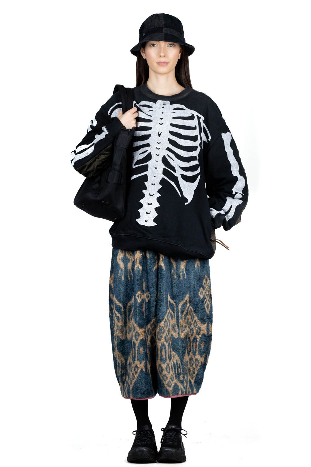 Kapital Java Kasuri Fleece Kettle Pants - Navy