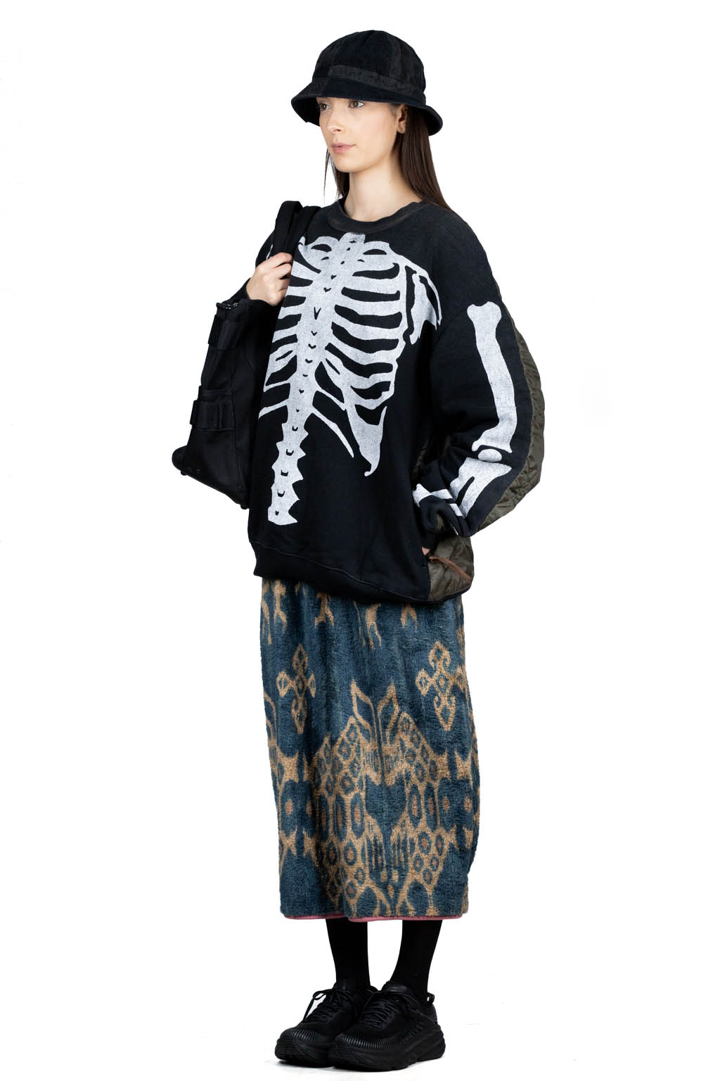 Kapital Java Kasuri Fleece Kettle Pants - Navy