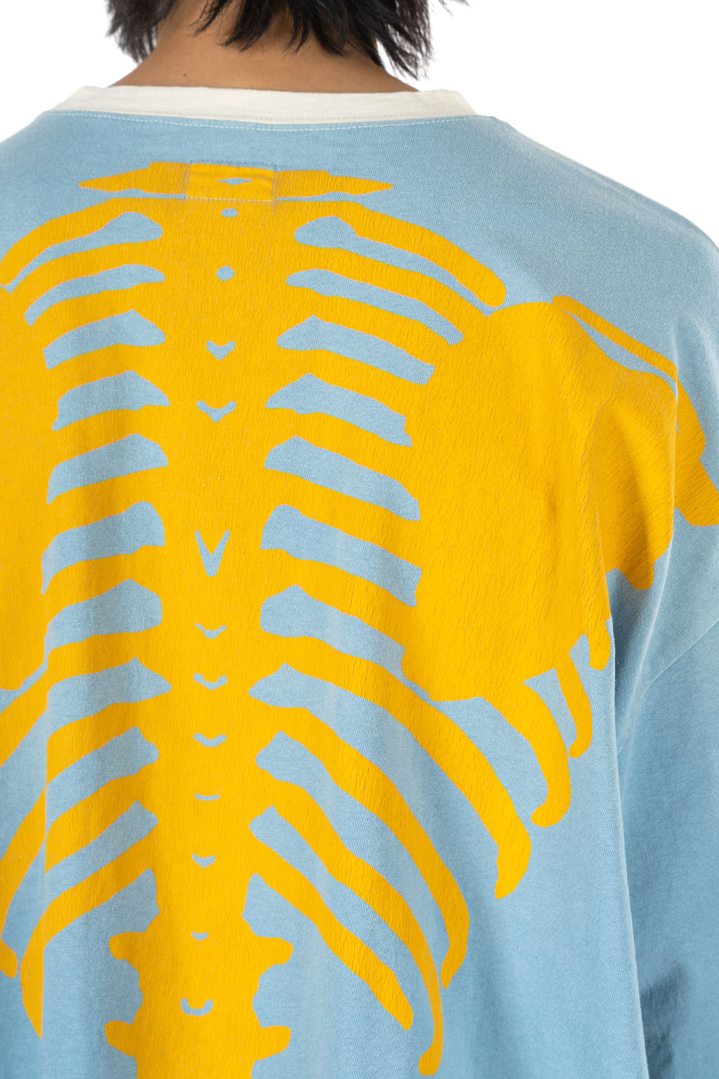 Kapital - Jersey 2TONES BIG Pocket T (BONE) - Natural x Sax