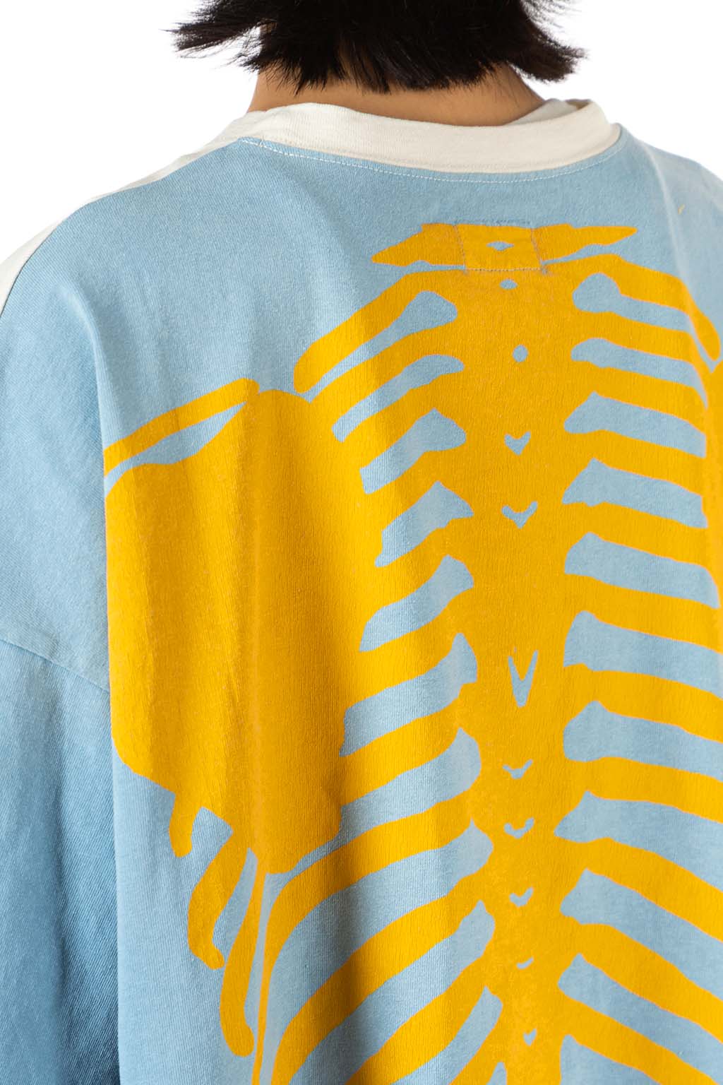 Kapital - Jersey 2TONES BIG Pocket T (BONE) - Natural x Sax