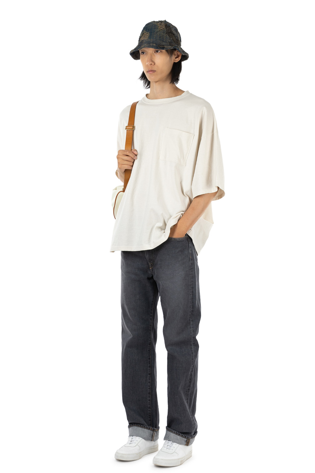 Kapital Jersey 2TONES BIG Pocket T (BONE) - Tricolor
