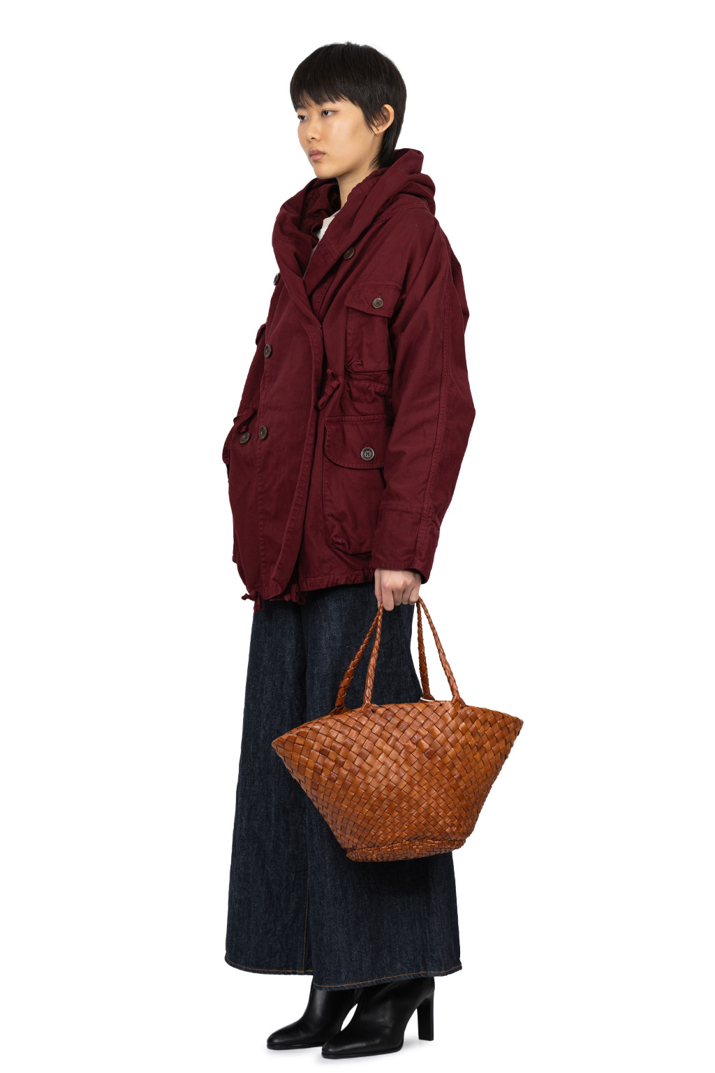 Kapital - KATSURAGI COTTON RING COAT - Burgundy