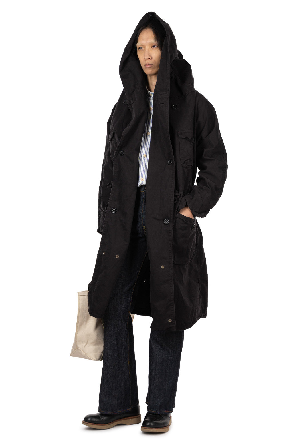 Kapital Katsuragi Cotton Tall RING Coat - Black