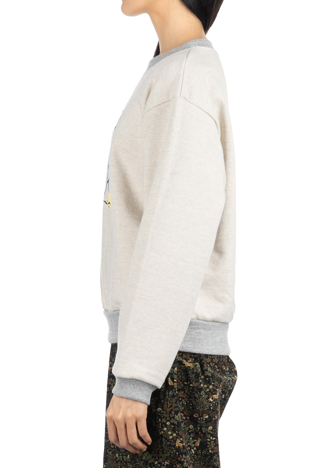 Kapital - Knit Crew Sweatshirt (PECKISH Little Bear) - Natural x Grey