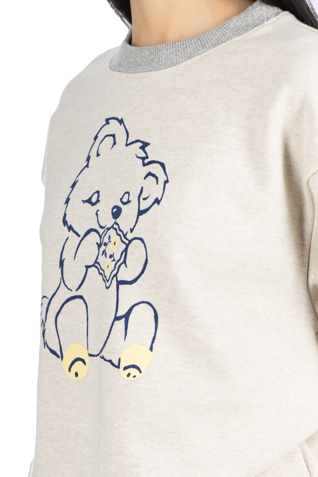 Kapital - Knit Crew Sweatshirt (PECKISH Little Bear) - Natural x Grey