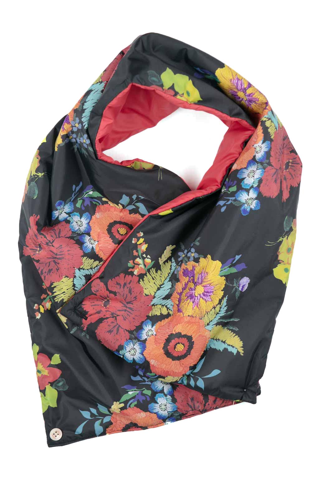 Kapital LATVIA Print Nylon OYSE Snood Scarf - Black