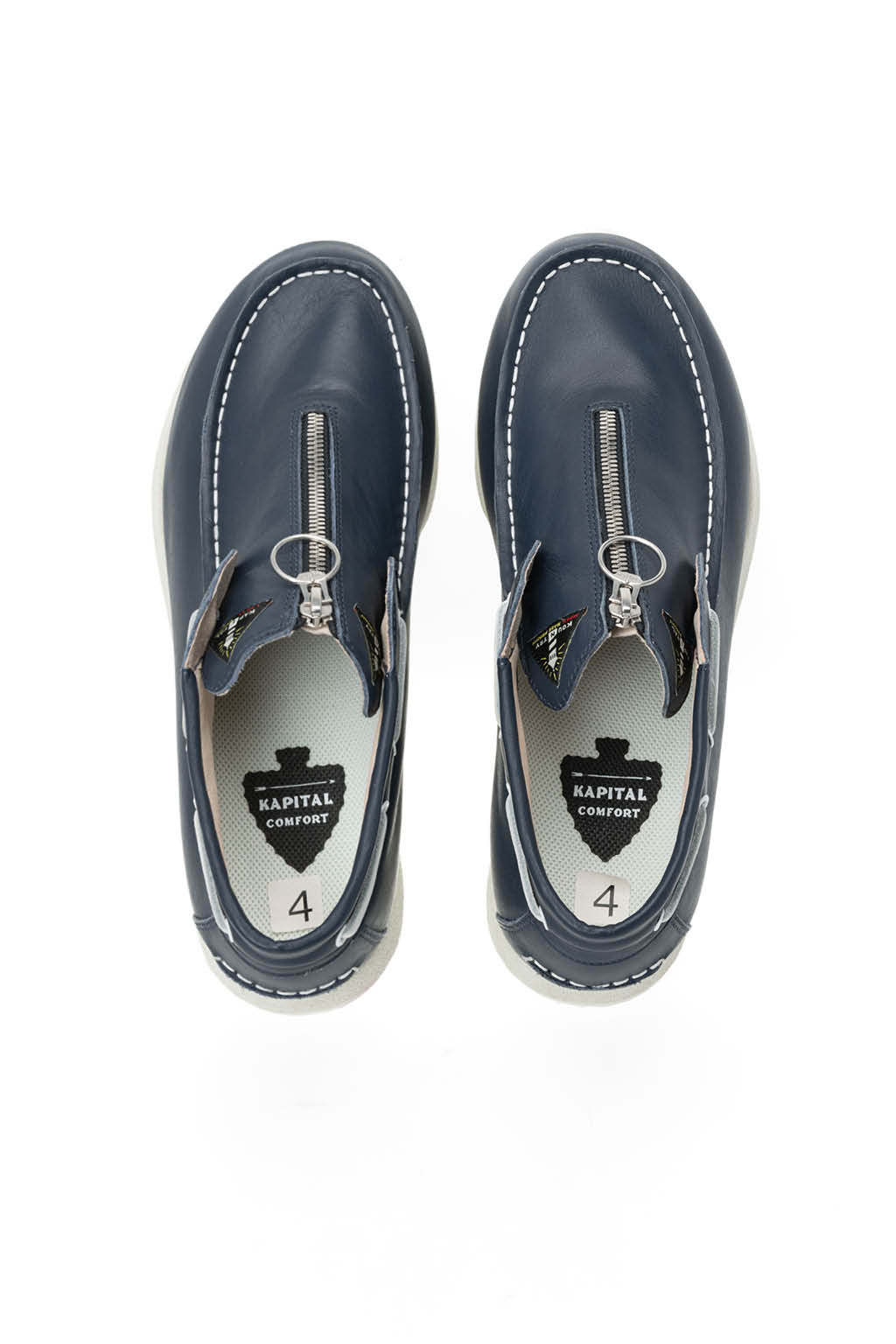 Kapital - Leather ZIP Deck Sneaker - Navy