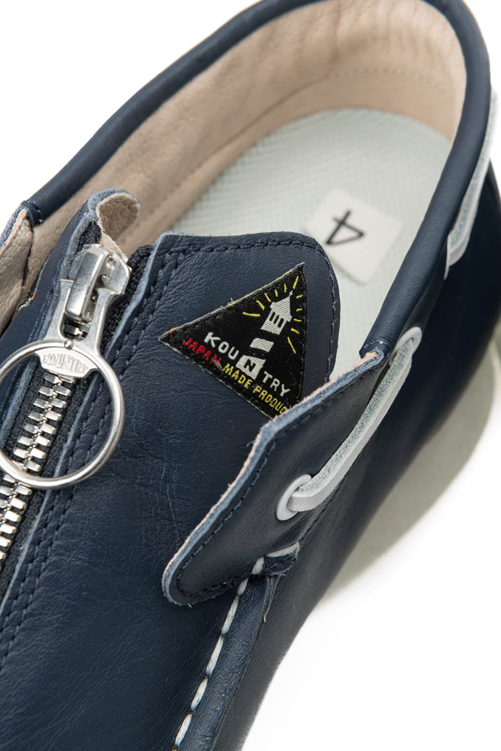 Kapital - Leather ZIP Deck Sneaker - Navy