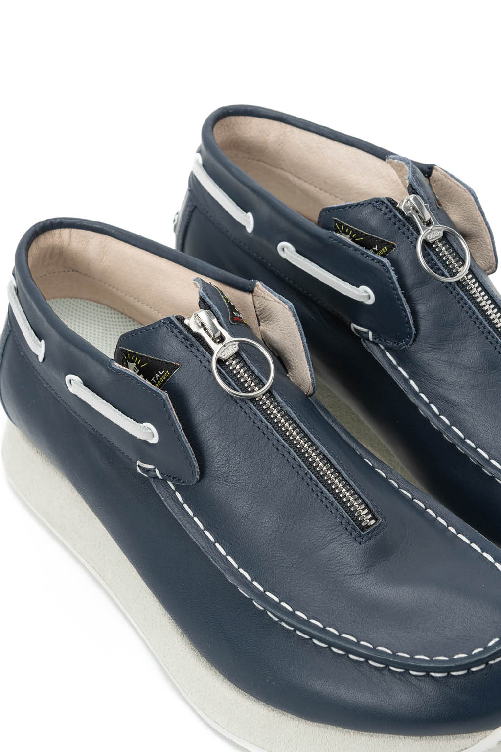 Kapital - Leather ZIP Deck Sneaker - Navy