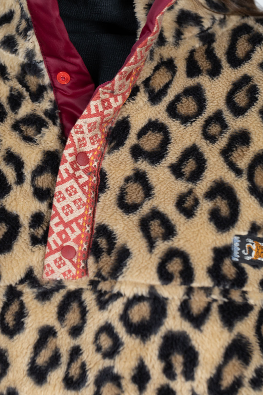 Kapital Leopard Fleece Snap Pullover