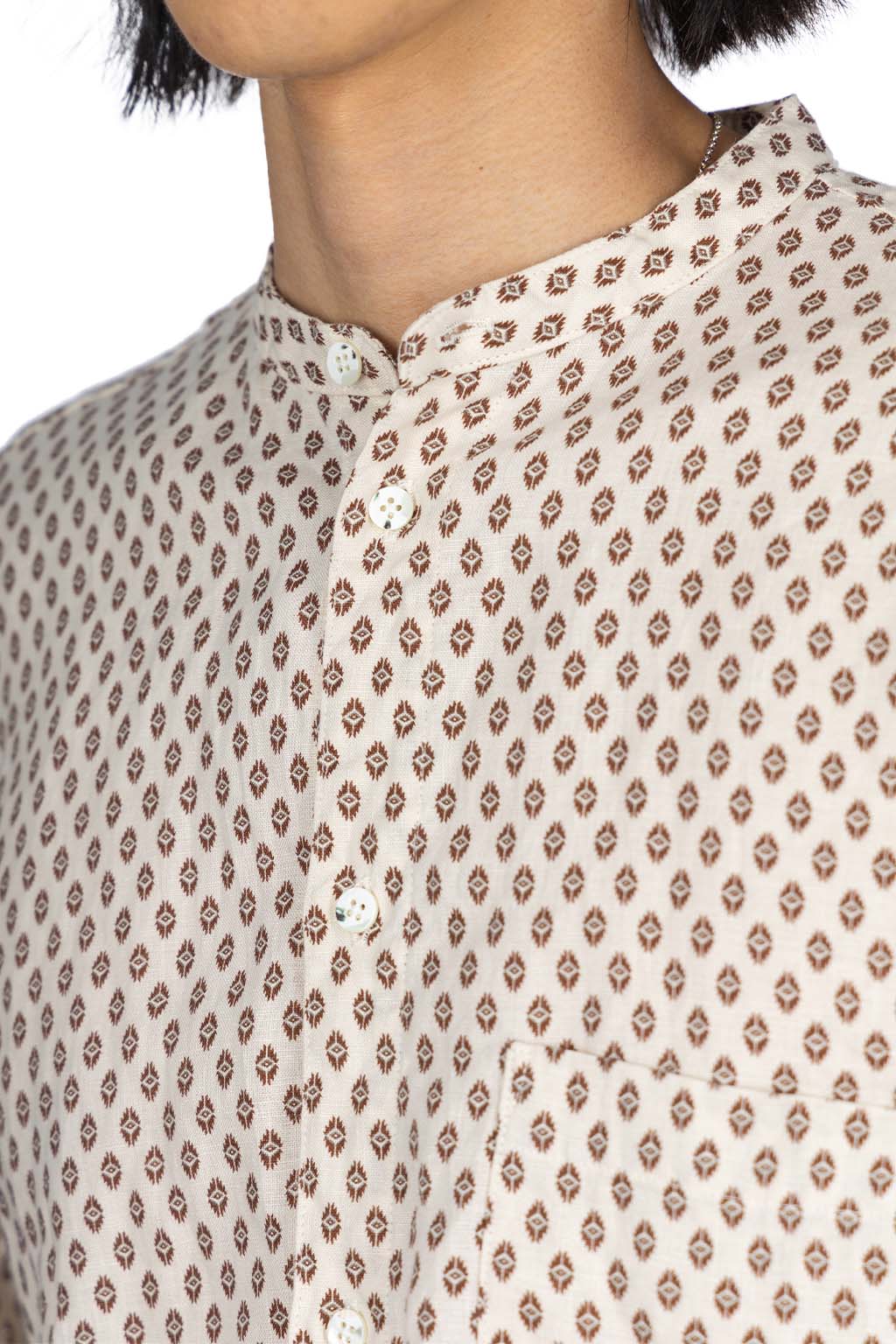 Kapital - Linen CHIMA-MON Stand Collar Shirt