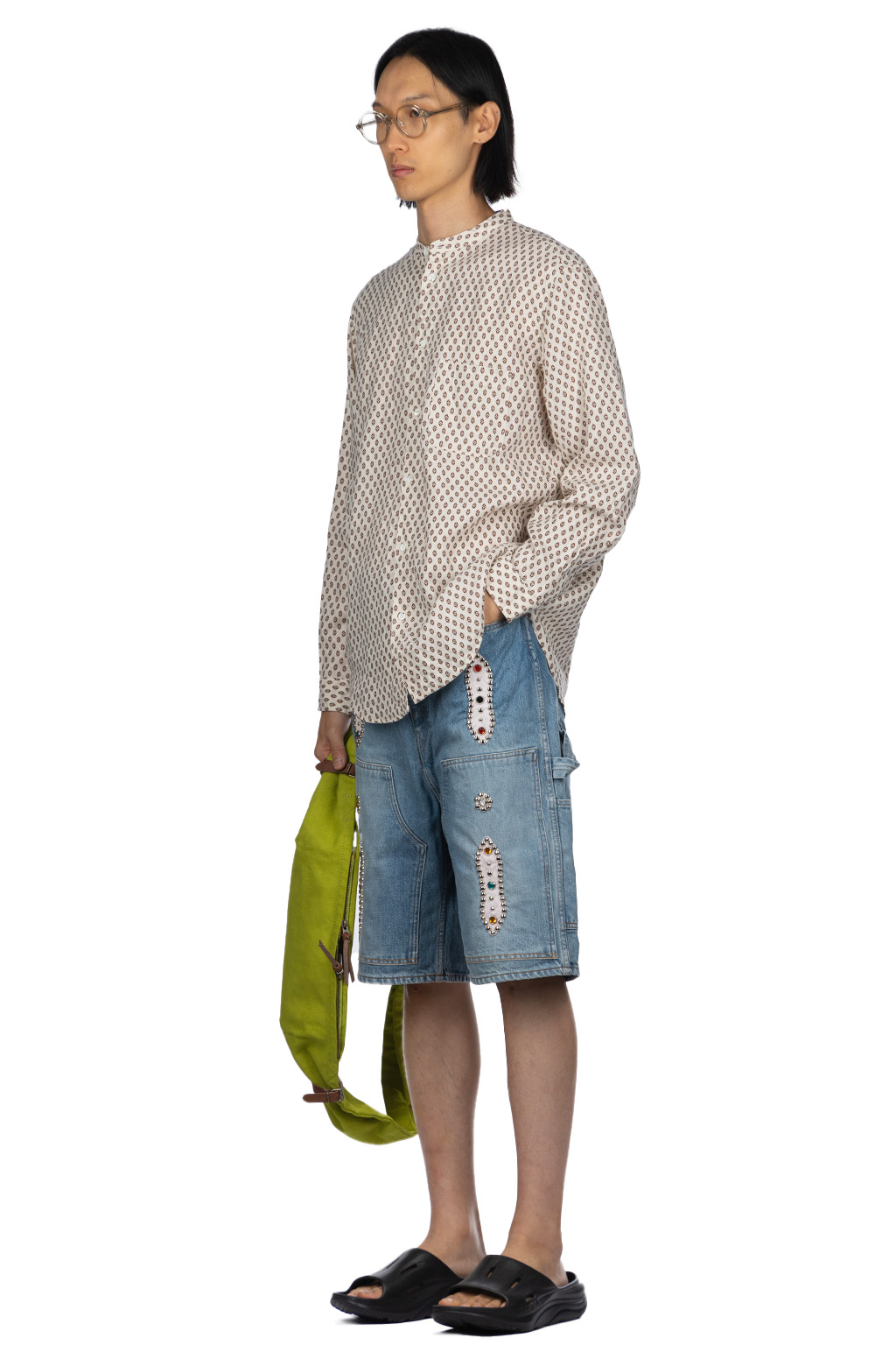 Kapital - Linen CHIMA-MON Stand Collar Shirt