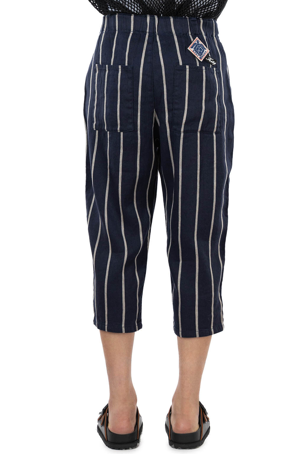 Kapital - Linen PHILLIES Stripe EASY-BEACH-GO Pants - Navy