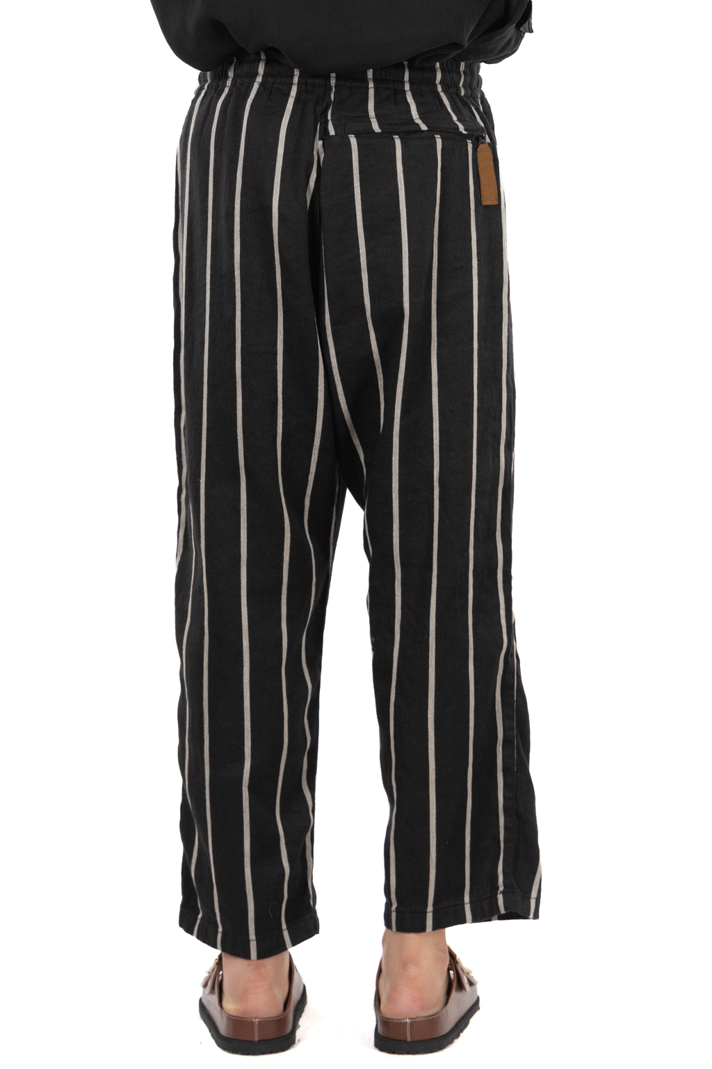 Kapital - Linen PHILLIES Stripe EASY Pants - Black