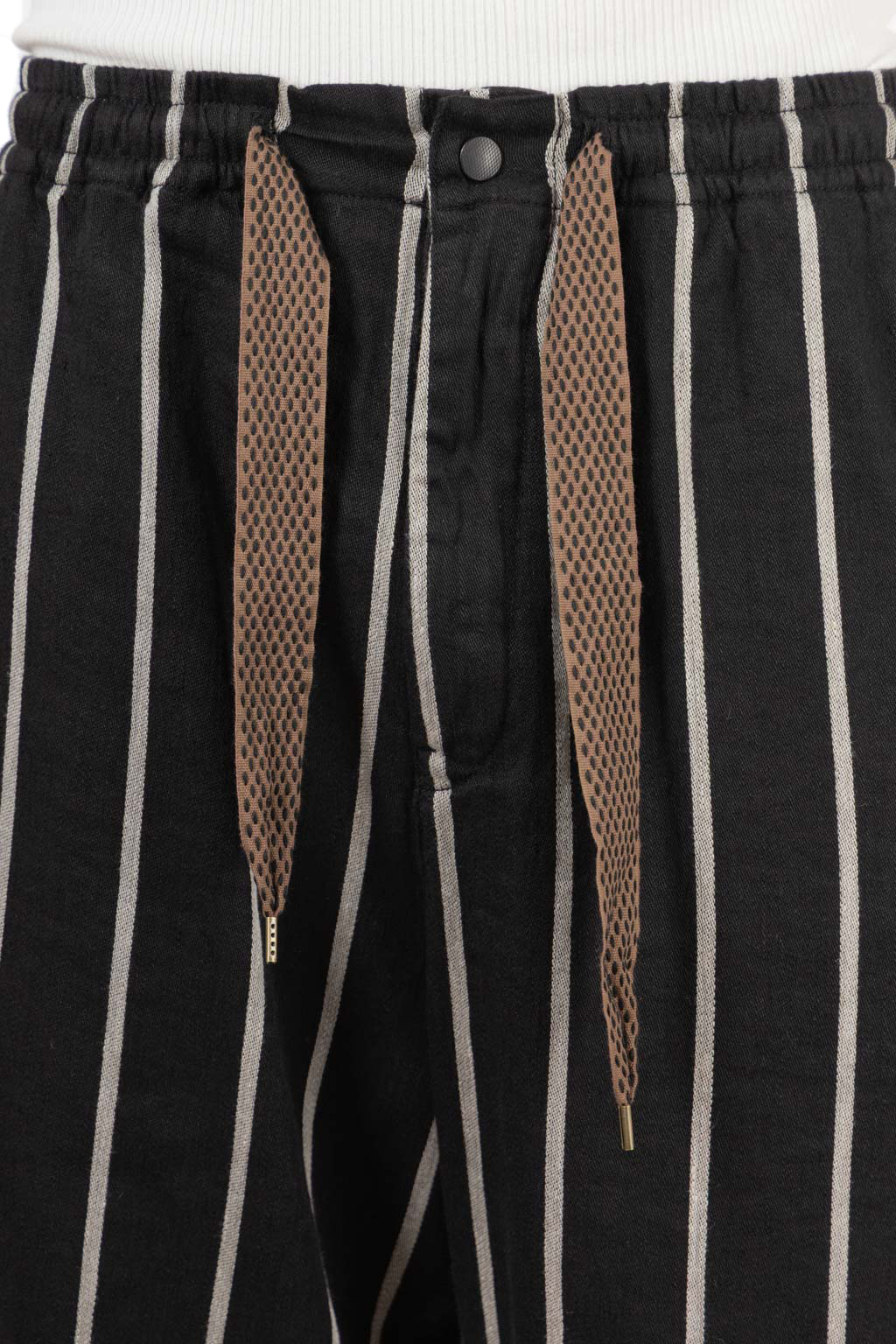 Kapital - Linen PHILLIES Stripe EASY Pants - Black