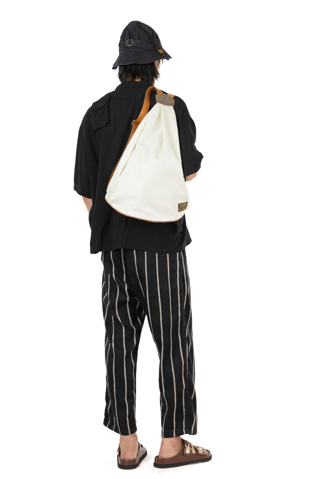 Kapital - Linen PHILLIES Stripe EASY Pants - Black