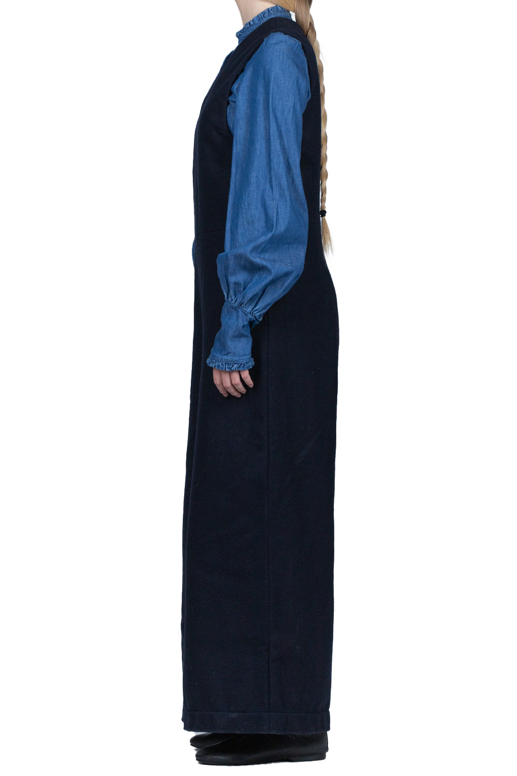 Kapital Melton Wool Gilet Overall - Navy